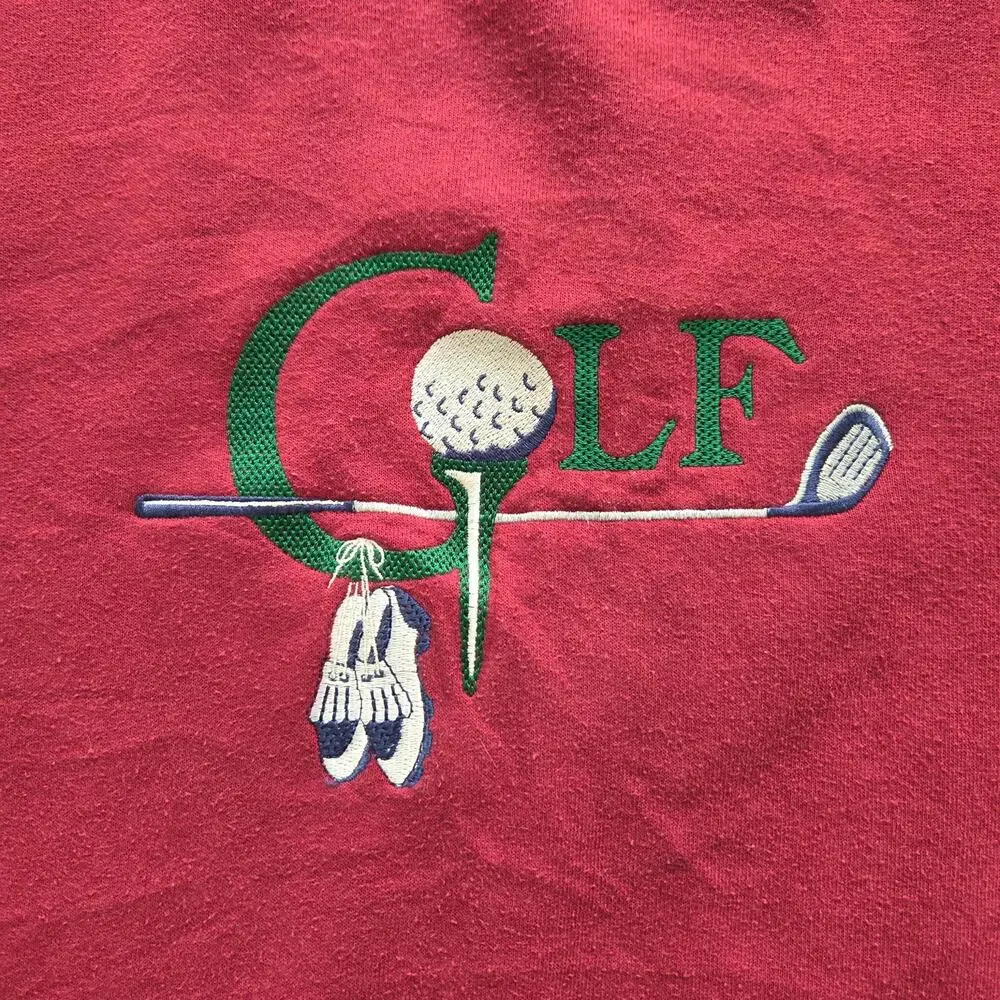 Vintage Golf embroidered maroon crewneck size XL M&C Sportswear Grandpa